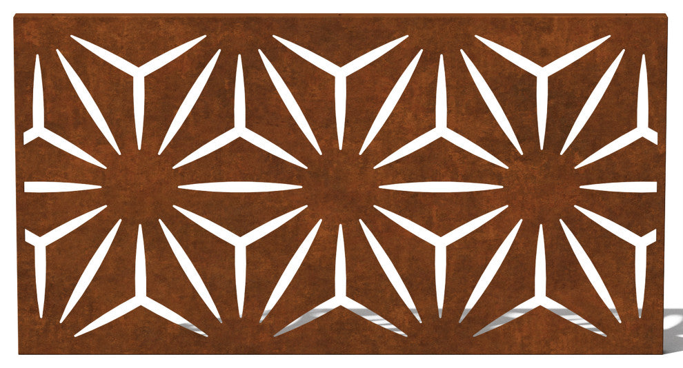 Alta Corten Steel Decorative Screen Panel, Star