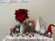 24 Stems Faux Velvet Poinsettia Christmas Bush, Red