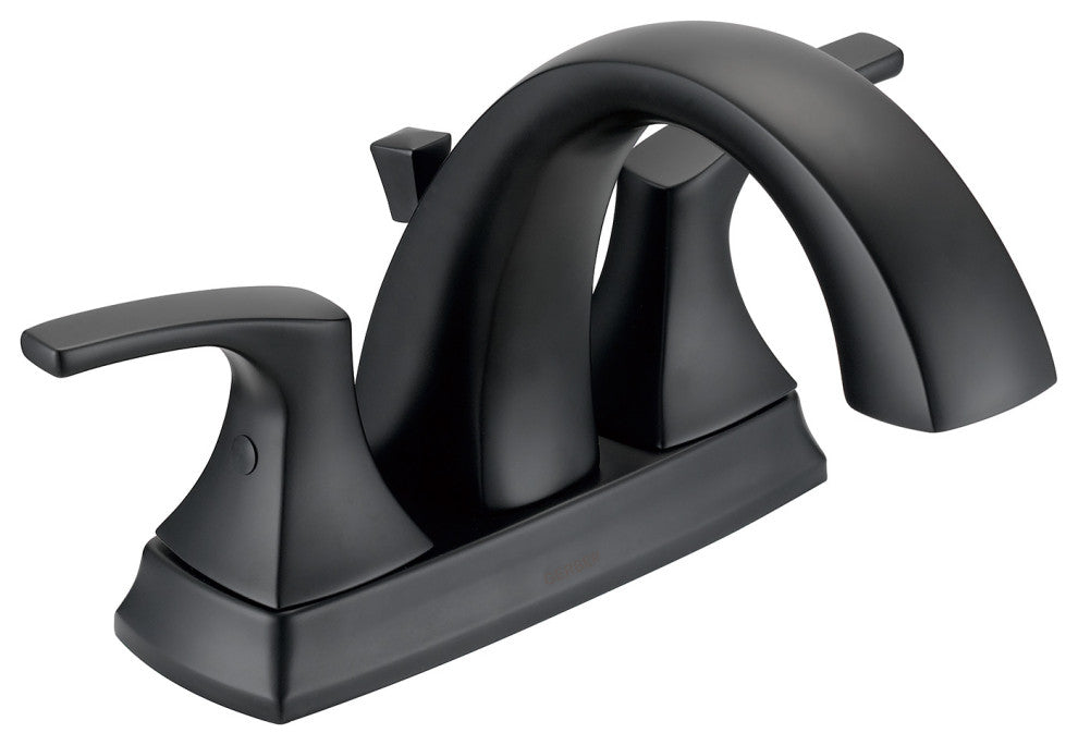 Vaughn Two Handle Centerset Lavatory Faucet, Satin Black