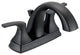 Vaughn Two Handle Centerset Lavatory Faucet, Satin Black