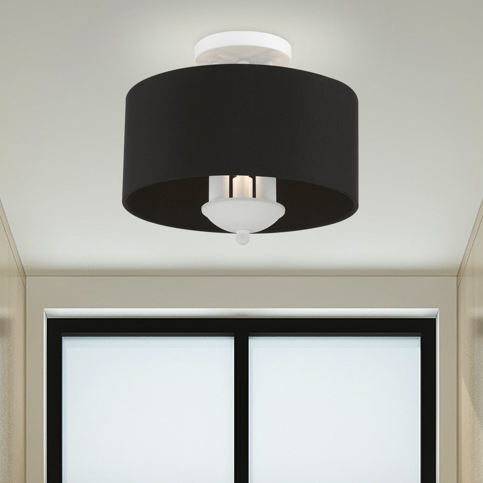 Livex Lighting 3 Light White Semi-Flush Mount