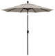7.5' Matted Black Push-Button Tilt Crank Aluminum Umbrella, Woven Granite Olefin