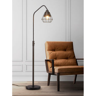 Midtown LED Vintage Dimmable Arch Floor Lamp, Dark Bronze/Wire
