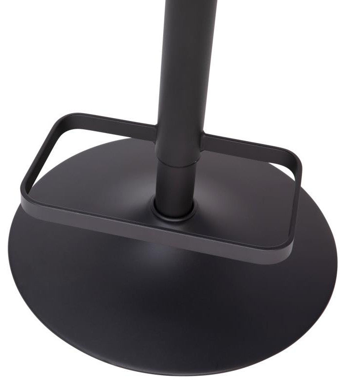 Erik Contemporary Vinyl Adjustable Height Barstool with Rounded Mid-Back, Black