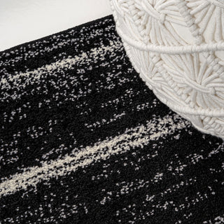 Williamsburg Minimalist Stripe Rug, Black/Cream, 3 Ft. X 5 Ft.