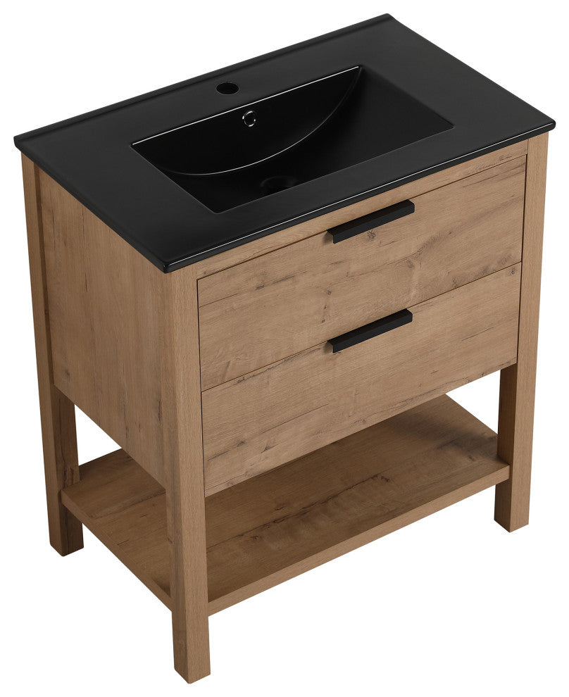 Plywood Freestanding Bath Vanity Set, Integrated Sink