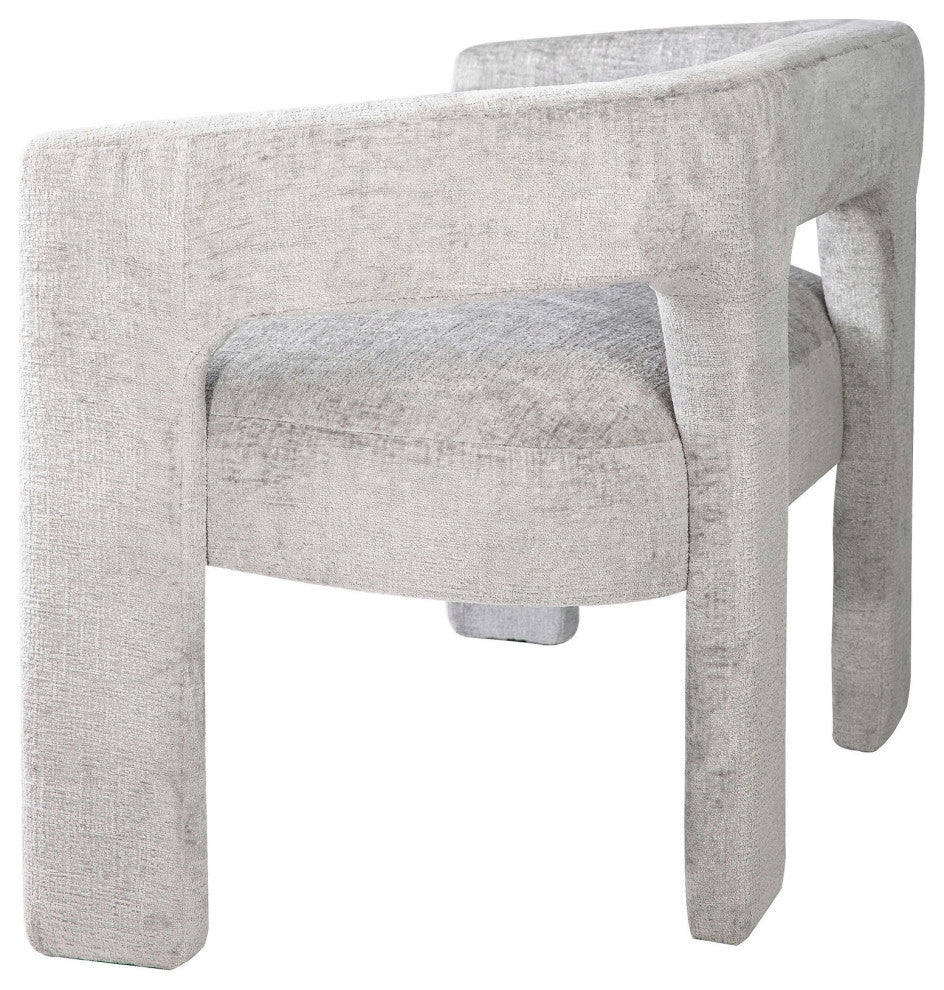 Gwen Modern Luxury Jacquard Fabric Upholstered Sculpture Bench - Grey