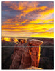 Colorado Monument At Sunset, Modern Landscape Canvas Art, 28x36, 3 Panels