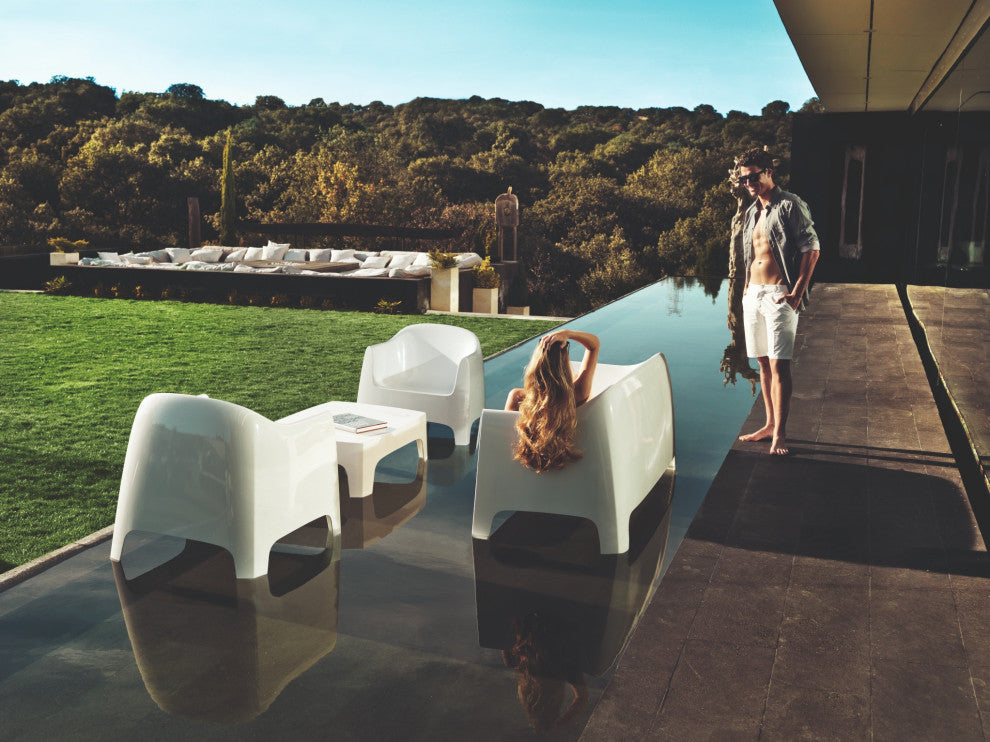 Vondom Solid Indoor/Outdoor Lounge Chair (Set of 2), White