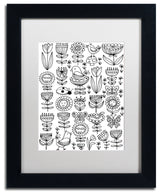 Elizabeth Caldwell 'Birds And Flowers' Art, Black Frame, White Mat, 11x14