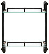 MODONA's 14.75" Double Glass Wall Shelf With Rail, Rubbed Bronze