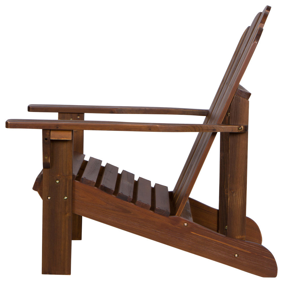 Shine Company Marina II Adirondack Chair With Hydro-Tex Finish, Oak