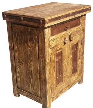 Santa Clara Wire Brush Bathroom Vanity Metal Doors, 24"x20"x32", Real Drawer