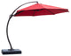 11' Outdoor Patio Hanging Cantilever Curvy Umbrella With 360 Rotation, Red