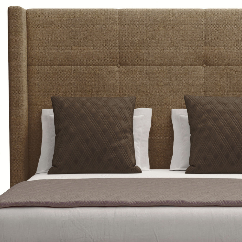 Nativa Interiors Aylet Simple Tufted Bed, Brown, Queen, Medium 67"