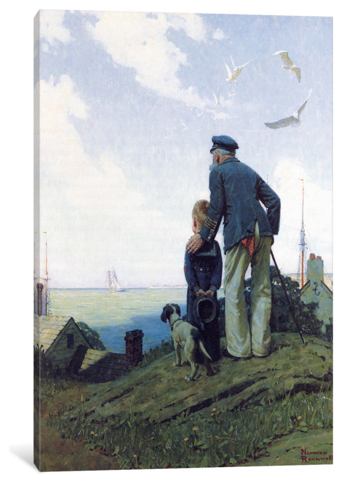 "The Stay at Homes Gallery" by Norman Rockwell, 26x18x1.5"