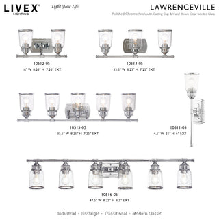 Livex Lighting 10511 Lawrenceville 21" Tall Commercial Wall - Polished Chrome