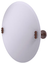 Frameless Round Beveled Edge Tilt Mirror, Antique Copper