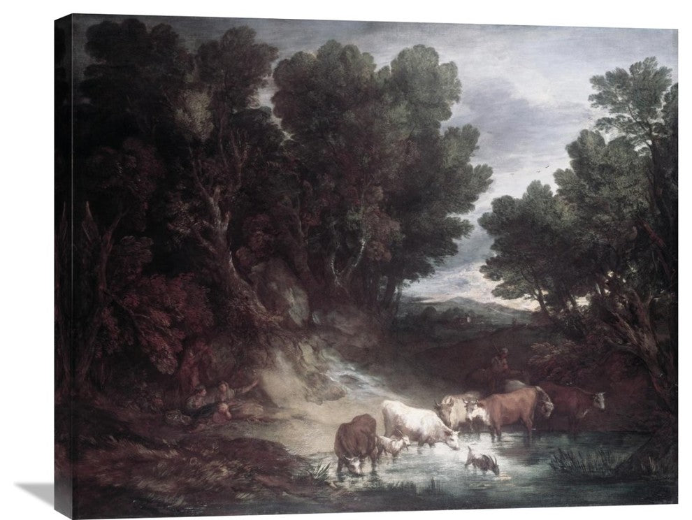 "Watering Place" Stretched Canvas Giclee by Thomas Gainsborough, 30"x24"