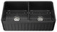 Black Fireclay 33 Inch Double Bowl Farmhouse Apron Front Kitchen Sink