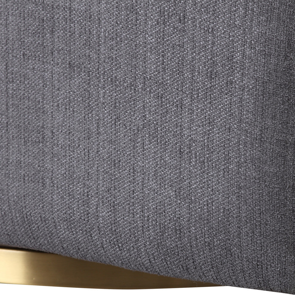 Uttermost Cuthbert Wood Stainless Steel and Fabric Swivel Chair in Brushed Brass