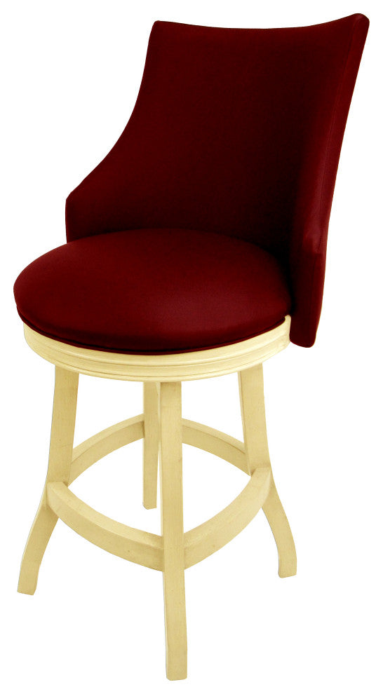 Swivel Wood Counter Bar Stool 26", Bellissima, Red - Beige