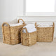 Clara Handwoven Hyacinth Rectangle Storage Floor Baskets With Handles, Set of 3