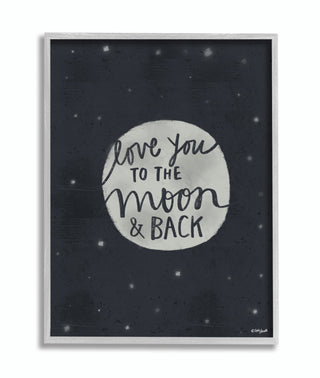 Stupell Industries Love You Moon Typography, 16 x 20