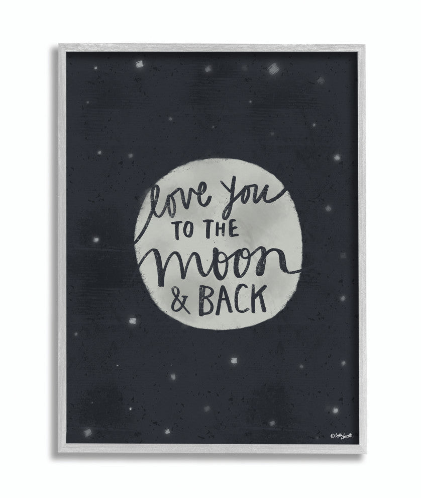 Stupell Industries Love You Moon Typography, 16 x 20