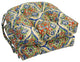16" Polyester Outdoor U-Shaped Tufted Chair Cushions, Set of 6, Splendor Festive