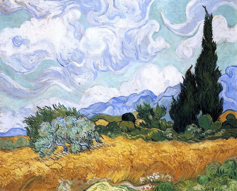 Vincent Van Gogh Wheatfield With Cypress Wall Decal