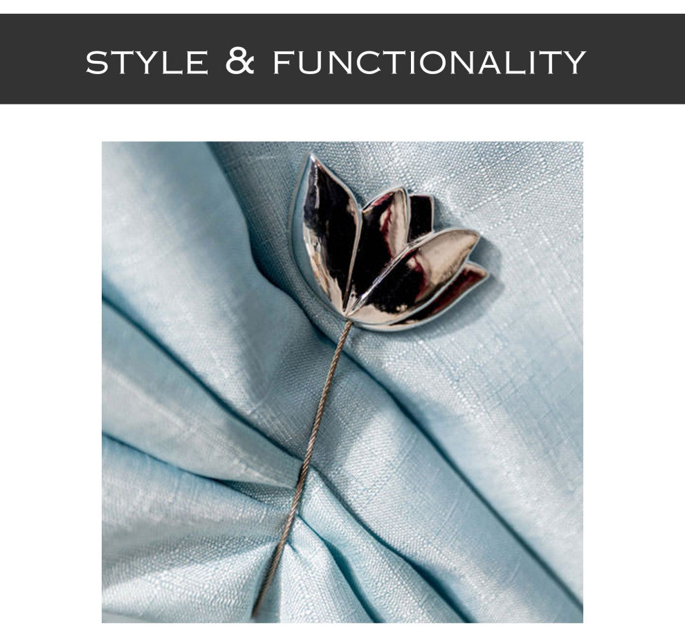 Magnetic Tulip Curtain Tieback "“ Elegant Resin Design with Strong Magnet, Chrome, Pack of 1