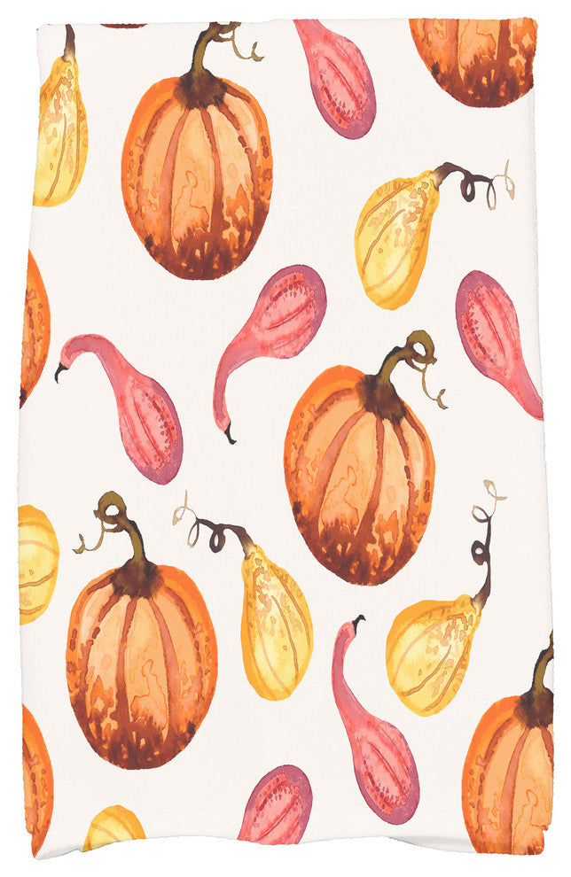 Gourds Galore 18"x30" Cream Fall Print Kitchen Towel