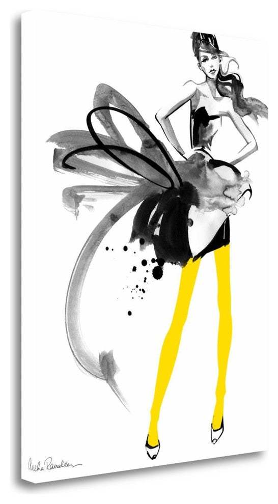 "Yellow Tights" By Aasha Ramdeen, Giclee Print on Gallery Wrap Canvas