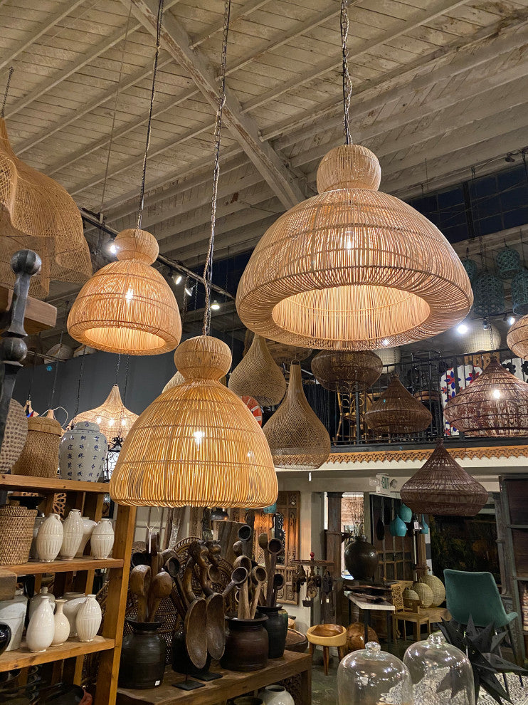 Rattan Mushroom Lantern Small