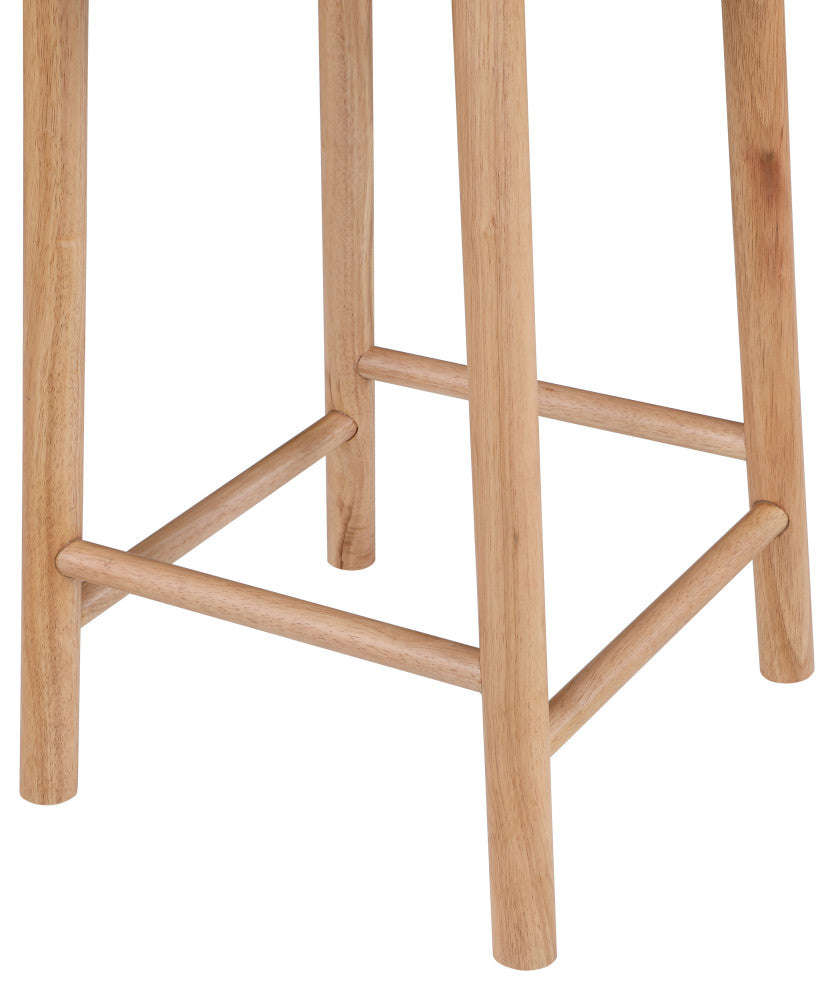 Meridian Furniture Calvin Vegan Leather Stool, Black, Natural Finish