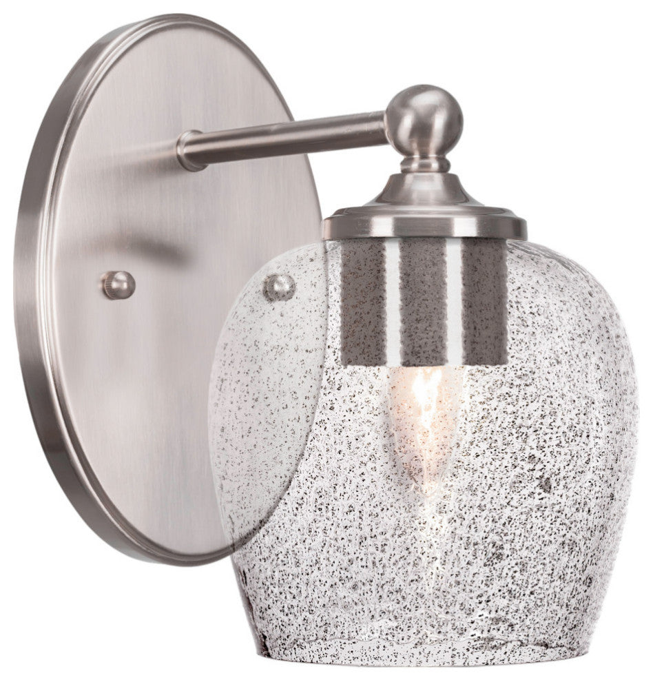 Capri 1-Light Wall Sconce, Brushed Nickel/Smoke Bubble