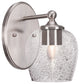 Capri 1-Light Wall Sconce, Brushed Nickel/Smoke Bubble