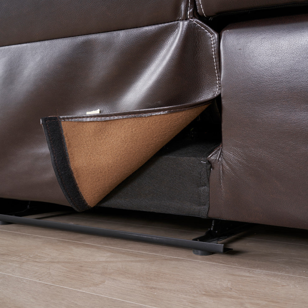73" Faux Leather Top Arm Reclining Upholstered Loveseat Sofa