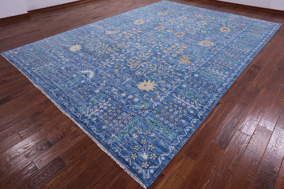 10' 2" X 14' 1" Turkish Oushak Hand Knotted Wool Rug - Q13284