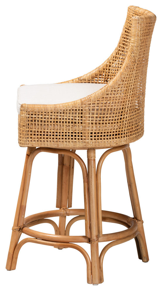 Ruby Natural Brown Rattan Collection, Counter Stool