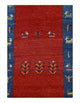 Red Color Fine Hand Knotted Gabbeh Runner 1'6"x3'11"