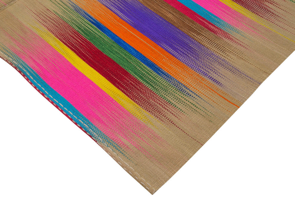 Rug N Carpet - Handmade Turkish 6' 8'' x 9' 5'' Modern Design Wool Kilim Rug