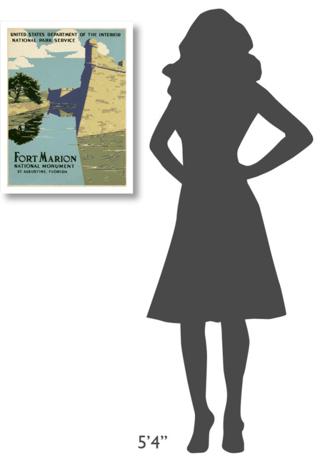 "Fort Marion National Monument, St. Augustine, ca. 1938" Paper Art, 20"x26"