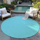 Indoor/Outdoor Hinton HN1 Aqua Machine Washable 6' x 6' Rug