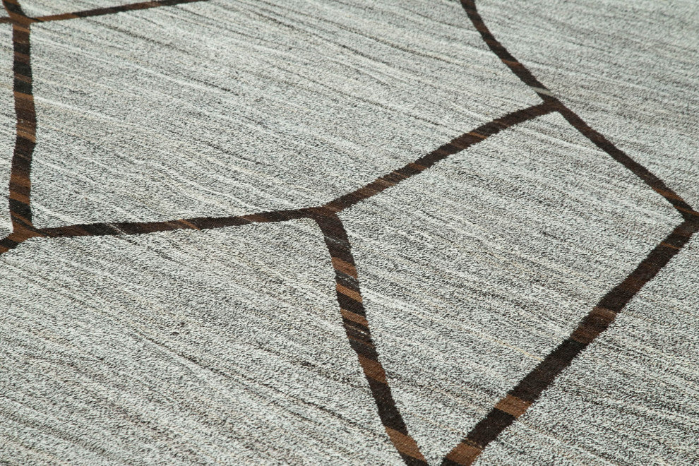 Rug N Carpet - Handmade Turkish 9' 10'' x 14' 8'' Modern Design Wool Kilim Rug