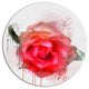 Beautiful Red Rose Watercolor, Flower Large Disc Metal Wall Art, 23"