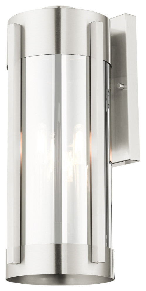 Livex Lighting Sheridan 3 Light Brushed Nickel Large Outdoor Wall Lantern