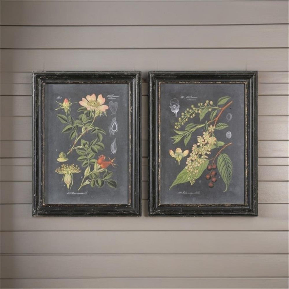 Bowery Hill Modern Midnight Botanicals 2 Piece Wall Art Set