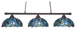 Oxford 3-Light Bar, Dark Granite/Blue Mosaic Art